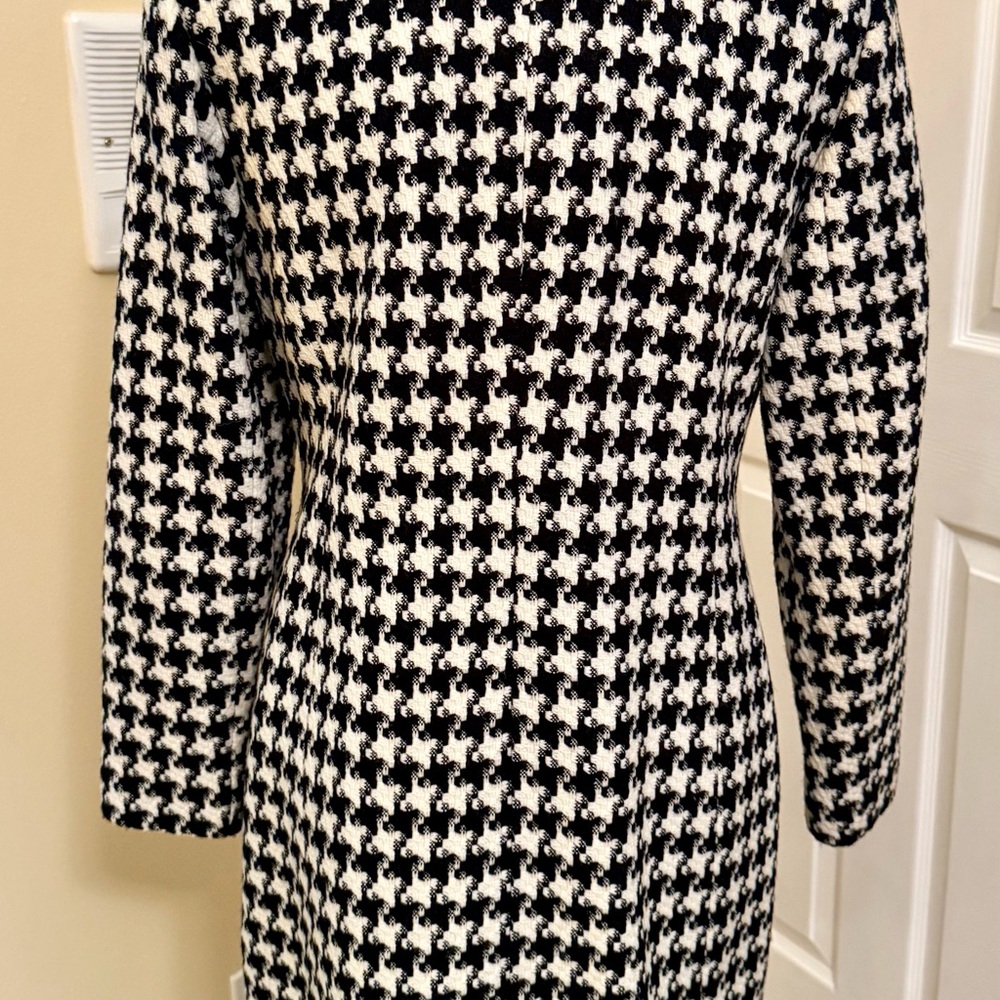 Style & Co. Black and White Houndstooth Pea Coat